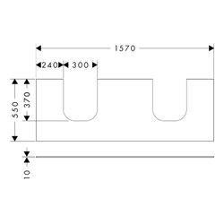 hansgrohe Xevolos E Konsole 1570x550mm Sandbeige Matt mit 2 Ausschnitten für Aufsat... HANSGROHE-54211780 4059625486467 (Abb. 1)