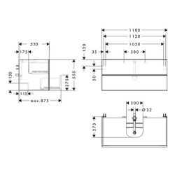 Hansgrohe Xevolos E Waschtischunterschrank Sandbeige Matt 1180x550mm, 2 SK für Kons... HANSGROHE-54194660 4059625634370 (Abb. 1)