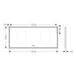 Hansgrohe Xarita E Spiegel, LED-Beleuchtung 1600x700x50mm, kapazitiver Berührungsse... HANSGROHE-54983700 4059625463857 (Abb. 1)