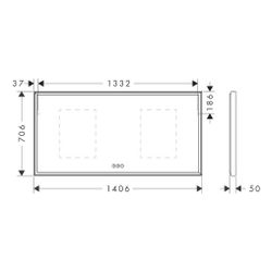 hansgrohe Xarita E Spiegel mit LED-Beleuchtung 1400x700x50mm kapazitiver Berührungs... HANSGROHE-54984700 4059625463840 (Abb. 1)