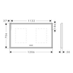 hansgrohe Xarita E Spiegel mit LED-Beleuchtung 1200x700x50mm kapazitiver Berührungs... HANSGROHE-54985700 4059625463833 (Abb. 1)