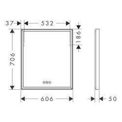hansgrohe Xarita E Spiegel mit LED-Beleuchtung 600x700x50mm kapazitiver Berührungss... HANSGROHE-54988700 4059625463802 (Abb. 1)