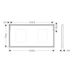 hansgrohe Xarita E Spiegel mit LED-Beleuchtung 1400x700x50mm Infrarot Sensor, Mattw... HANSGROHE-54993700 4059625463758 (Abb. 1)