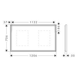 hansgrohe Xarita E Spiegel mit LED-Beleuchtung 1200x700x50mm Infrarot Sensor, Mattw... HANSGROHE-54994700 4059625463741 (Abb. 1)