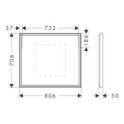 hansgrohe Xarita E Spiegel mit LED-Beleuchtung 800x700x50mm Infrarot Sensor, Mattwe... HANSGROHE-54996700 4059625463727 (Abb. 1)