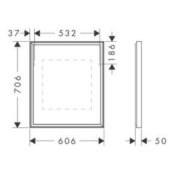 hansgrohe Xarita E Spiegel mit LED-Beleuchtung 600x700x50mm Infrarot Sensor, Mattwe... HANSGROHE-54997700 4059625463710 (Abb. 1)