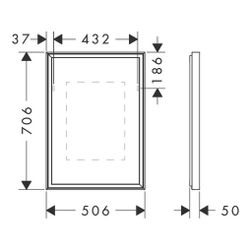 hansgrohe Xarita E Spiegel mit LED-Beleuchtung 500x700x50mm Infrarot Sensor, Mattwe... HANSGROHE-54998700 4059625463703 (Abb. 1)