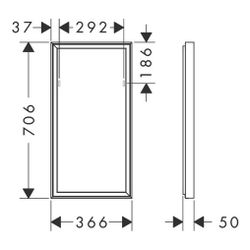 hansgrohe Xarita E Spiegel mit LED-Beleuchtung 360x700x50mm Infrarot Sensor, Mattwe... HANSGROHE-54999700 4059625463499 (Abb. 1)