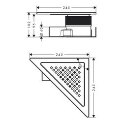 hansgrohe RainDrain Corner Komplettset Punktablauf 240x240mm, Edelstahl gebürstet... HANSGROHE-56252800 4059625489444 (Abb. 1)
