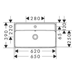 hansgrohe Xanuia Q Waschtisch Compact 650x390mm mit Hahnloch und Überlauf, SmartCle... HANSGROHE-61128450 4059625534809 (Abb. 1)