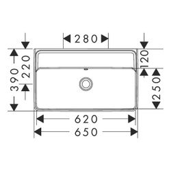 hansgrohe Xanuia Q Waschtisch Compact 650x390mm ohne Hahnloch mit Überlauf, Weiß... HANSGROHE-60218450 4059625534779 (Abb. 1)