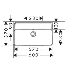 hansgrohe Xanuia Q Waschtisch Compact 600x370mm ohne Hahnloch mit Überlauf, Weiß... HANSGROHE-60214450 4059625534854 (Abb. 1)