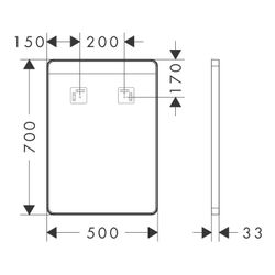 Hansgrohe Xarita Lite Q Spiegel, horizontaler LED-Beleuchtung 500x30mm, für Wandsch... HANSGROHE-54956700 4059625535561 (Abb. 1)