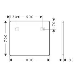Hansgrohe Xarita Lite Q Spiegel, horizontaler LED-Beleuchtung 800x30mm, für Wandsch... HANSGROHE-54958670 4059625535615 (Abb. 1)