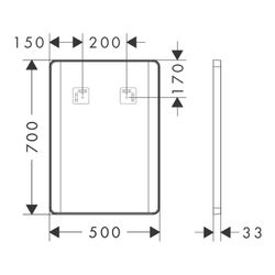 Hansgrohe Xarita Lite Q Spiegel, seitlicher LED-Beleuchtung 500x30mm, für Wandschal... HANSGROHE-54961670 4059625535677 (Abb. 1)