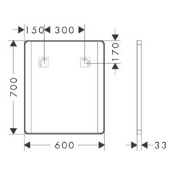 Hansgrohe Xarita Lite Q Spiegel, seitlicher LED-Beleuchtung 600x30mm, für Wandschal... HANSGROHE-54962670 4059625535691 (Abb. 1)