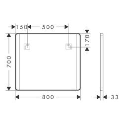 Hansgrohe Xarita Lite Q Spiegel, seitlicher LED-Beleuchtung 800x30mm, für Wandschal... HANSGROHE-54963700 4059625535707 (Abb. 1)