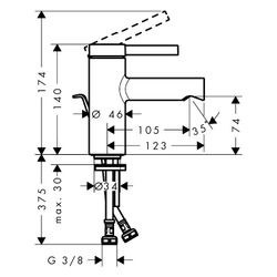 Hansgrohe Zesis S Einhebel-Waschtischmischer 70mm, DN 15, CoolStart, mit Zugstangen... HANSGROHE-74710000 4059625563137 (Abb. 1)