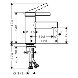 Hansgrohe Zesis S Einhebel-Waschtischmischer 70mm, DN 15, CoolStart, mit Push-Open ... HANSGROHE-74715000 4059625564035 (Abb. 1)