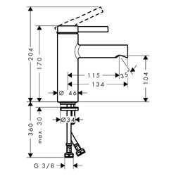 Hansgrohe Zesis S Einhebel-Waschtischmischer 100 CoolStart mit Push-Open Ablaufgarn... HANSGROHE-74724000 4059625564028 (Abb. 1)