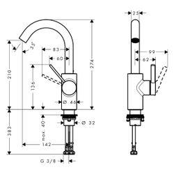 Hansgrohe Zesis S Einhebel-Waschtischmischer 210 CoolStart mit Schwenkauslauf und P... HANSGROHE-74742000 4059625564004 (Abb. 1)