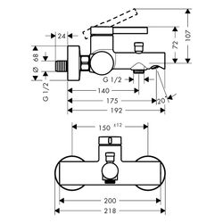 Hansgrohe Zesis S Wannenmischer Aufputz Einhebel, 2 Verbraucher, Mattschwarz... HANSGROHE-74420670 4059625563182 (Abb. 1)