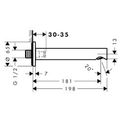 Hansgrohe Wanneneinlauf Zesis S 74410000, DN 15, 181mm, Chrom... HANSGROHE-74410000 4059625563274 (Abb. 1)