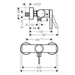 Hansgrohe Zesis S Brausemischer Aufputz Einhebel, 1 Verbraucher, Mattschwarz... HANSGROHE-74621670 4059625563366 (Abb. 1)