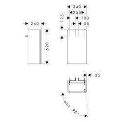 Hansgrohe Xilesa E Waschtischunterschrank 340x240mm, für Handwaschbecken, Türanschl... HANSGROHE-54244780 4059625546086 (Abb. 1)