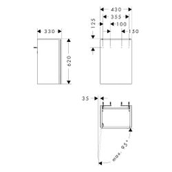 Hansgrohe Xilesa E Waschtischunterschrank 430x330mm, für Handwaschbecken, Türanschl... HANSGROHE-54245780 4059625546048 (Abb. 1)