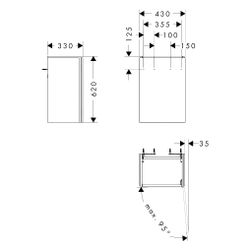 Hansgrohe Xilesa E Waschtischunterschrank 430x330mm, für Handwaschbecken, Türanschl... HANSGROHE-54246550 4059625546031 (Abb. 1)
