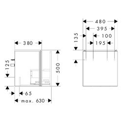 Hansgrohe Xilesa E Waschtischunterschrank 480x380mm, 1 Schubkasten für Handwaschbec... HANSGROHE-54247780 4059625543665 (Abb. 1)