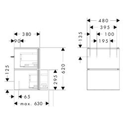 Hansgrohe Xilesa E Waschtischunterschrank 480x380mm, 2 SK für Handwaschbecken, Schi... HANSGROHE-54248760 4059625546338 (Abb. 1)