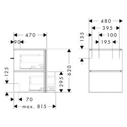 Hansgrohe Xilesa E Waschtischunterschrank 480x470mm, 2 SK für Handwaschbecken, Eich... HANSGROHE-54250550 4059625546277 (Abb. 1)
