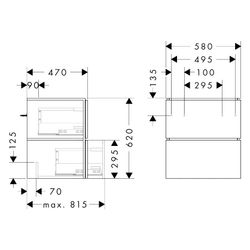 Hansgrohe Xilesa E Waschtischunterschrank 580x470mm, 2 SK PushOpen für Waschtisch, ... HANSGROHE-54293700 4059625579206 (Abb. 1)