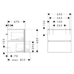 Hansgrohe Xilesa E Waschtischunterschrank 630x470mm, 2 SK für Waschtisch, Schieferg... HANSGROHE-54256760 4059625546413 (Abb. 1)