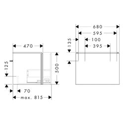 Hansgrohe Xilesa E Waschtischunterschrank 680x470mm, 1 Schubkasten für Waschtisch, ... HANSGROHE-54257700 4059625546383 (Abb. 1)