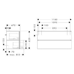 Hansgrohe Xilesa E Waschtischunterschrank 1180x470mm, 2 SK PushOpen für Waschtisch,... HANSGROHE-54298780 4059625556467 (Abb. 1)