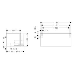 Hansgrohe Xilesa E Waschtischunterschrank 1180x550mm, 1 Schubkasten für Konsole, Au... HANSGROHE-54267700 4059625546789 (Abb. 1)