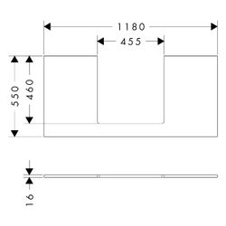 Hansgrohe Xilesa E Konsole 1180x550mm, Ausschnitt mittig für Aufsatzwaschtisch gesc... HANSGROHE-54271700 4059625547052 (Abb. 1)