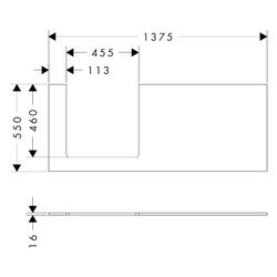 Hansgrohe Xilesa E Konsole 1375x550mm, Ausschnitt links für Aufsatzwaschtisch gesch... HANSGROHE-54272700 4059625547021 (Abb. 1)