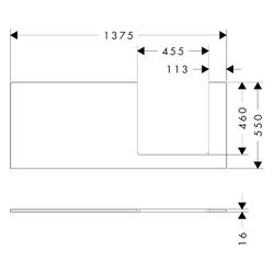 Hansgrohe Xilesa E Konsole 1375x550mm, Ausschnitt rechts für Aufsatzwaschtisch gesc... HANSGROHE-54273550 4059625547311 (Abb. 1)