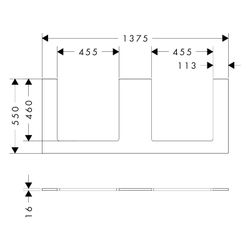 Hansgrohe Xilesa E Konsole 1375x550mm, 2 Ausschnitte für Aufsatzwaschtisch geschlif... HANSGROHE-54274780 4059625546963 (Abb. 1)