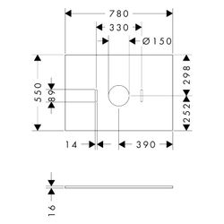 Hansgrohe Xilesa E Konsole 780x550mm, Ausschnitt mittig für Aufsatzwaschtisch ohne ... HANSGROHE-54275760 4059625547533 (Abb. 1)