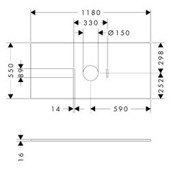 Hansgrohe Xilesa E Konsole 1180x550mm, Ausschnitt mittig für Aufsatzwaschtisch ohne... HANSGROHE-54277700 4059625547236 (Abb. 1)