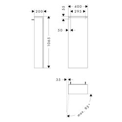 Hansgrohe Xilesa E Halbhochschrank 400x1065x200mm, SoftClose, Türanschlag links, Ma... HANSGROHE-54281700 4059625547427 (Abb. 1)