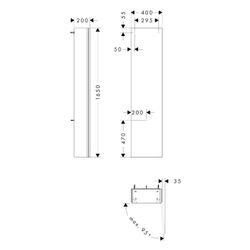 Hansgrohe Xilesa E Hochschrank 400x1650x200mm, SoftClose, Türanschlag rechts, Mattw... HANSGROHE-54286700 4059625547618 (Abb. 1)