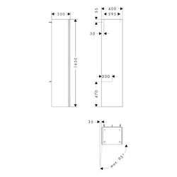 Hansgrohe Xilesa E Hochschrank 400x1650x350mm, SoftClose, Türanschlag links, Schief... HANSGROHE-54287760 4059625547564 (Abb. 1)