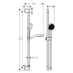 Hansgrohe Activera S Brauseset, EcoSmart, Handbrause, Brausestange 959mm, Chrom... HANSGROHE-28042000 4059625603062 (Abb. 1)