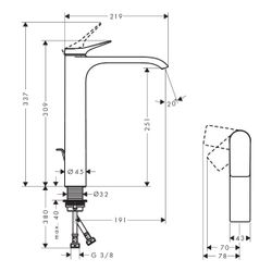 hansgrohe Vivenis Einhebel-Waschtischmischer 250mm 5l/min CoolStart Mattweiß für Au... HANSGROHE-75044700 4059625555422 (Abb. 1)